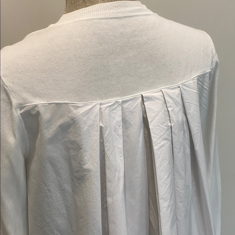 Marc Cain White Knit High Low Cardigan Cotton Button Front Size 2 Medium - Picture 10 of 15